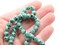68 6mm Turquoise and Black Splatter Paint Smooth Round Glass Beads